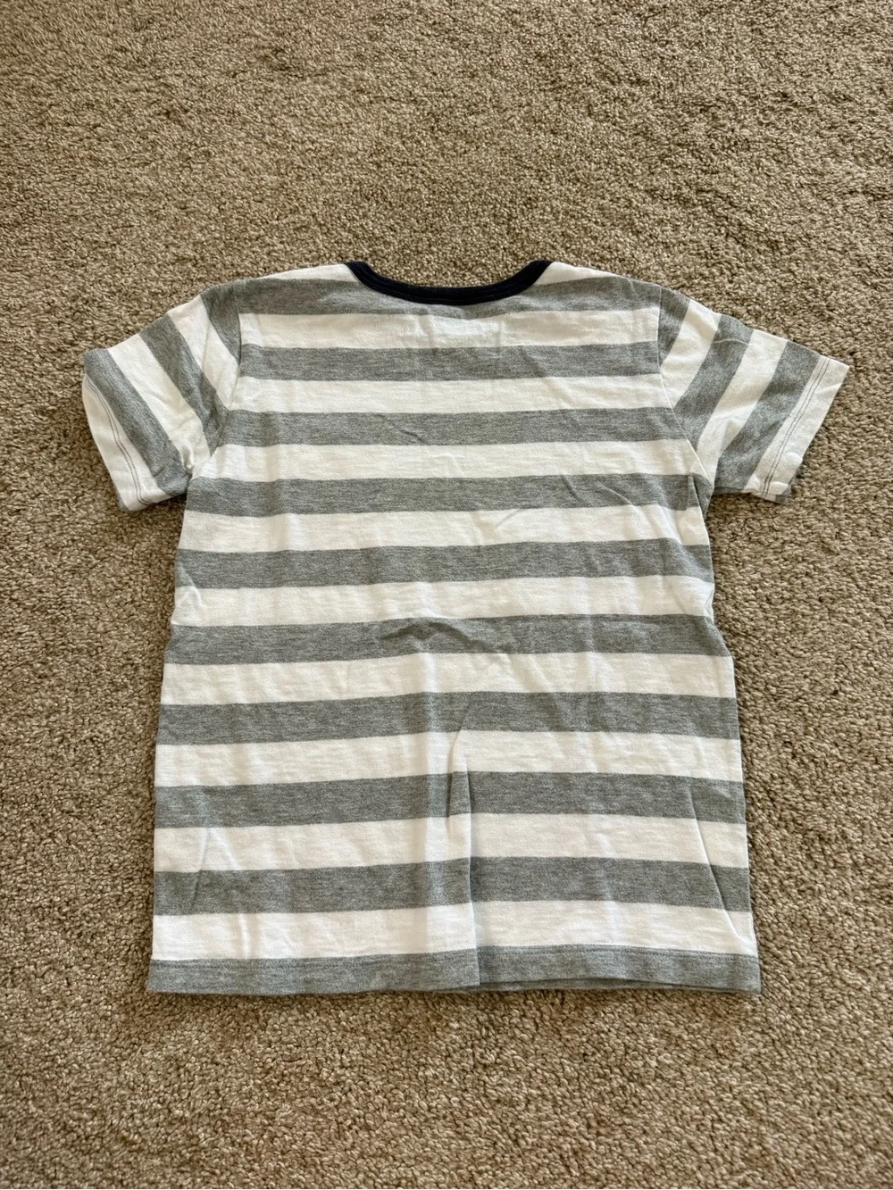 J.Crew Crewcuts Kids Short-Sleeve Gray & White Stripe Pocket Tee Size 8